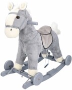 Konik na biegunach Siwek z kołami AdamToys