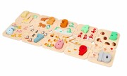 Drewniane puzzle ze zwierzątkami- nauka liczenia Montessori Lelin