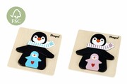 Puzzle drewniane Pingwin z dziećmi Magni