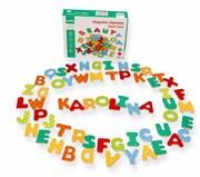 Magnetyczny alfabet - drewniane literki magnetyczne Lelin