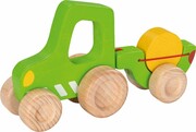 Zielony traktor z przyczepką Goki
