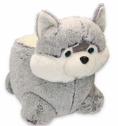 Pufa maskotka piesek Husky siedzisko Przytul i kochaj
