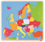 Układanka edukacyjna Mapa Europy - puzzle drewniane Goki