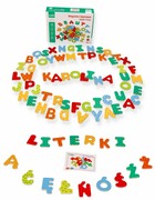 Drewniane literki magnetyczne z polskimi znakami Lelin