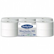 Papier toaletowy Bulkysoft mini Jumbo Premium 12 rolek 2 warstwy 145 m średnica 19 cm biały celuloza Bulkysoft