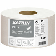 Papier toaletowy Katrin Plus Gigant Toilet S2 12 rolek 2 warstwy 100 m średnica 18 cm biały celuloza Katrin