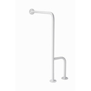 Uchwyt dla niepełnosprawnych ścienno-podłogowy ⌀ 25 mm, 75 × 80 cm Bisk, stal w kolorze białym Bisk