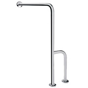Uchwyt dla niepełnosprawnych ścienno-podłogowy lewostronny ⌀ 32 mm, 75 × 80 cm Bisk, stal nierdzewna polerowana Bisk