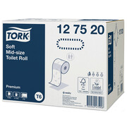 Papier toaletowy do dozownika z automatyczną zmianą rolek Tork 27 rolek 2 warstwy 90 m średnica 13.2 cm biała makulatura Tork
