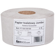 Papier toaletowy Faneco JUMBO Economic 12 rolek 1 warstwa 100 m średnica 18 cm szary makulatura Faneco