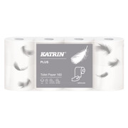 Papier toaletowy Katrin Toilet 8 rolek 2 warstwy 18.2 m średnica 11.3 biały celuloza Katrin