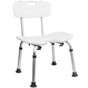 Krzesło pod prysznic z oparciem Bisk PRO prostokątny biały Bisk