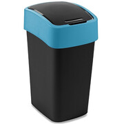 Kosz na śmieci Curver FLIP BIN 25 litrów, czarny/niebieski plastik Curver