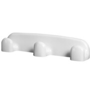 Wieszak na ręczniki potrójny Bisk OCEANIC, biały plastik Bisk