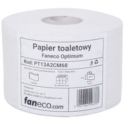 Papier toaletowy Faneco Optimum 18 rolek 2 warstwy 68 m średnica 13,5 celuloza + makulatura Faneco