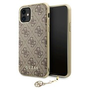Oryginalne Etui IPHONE 11 Guess Hard Case 4G Charms Collection (GUHCN61GF4GBR) brązowe Guess