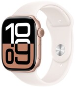 Smartwatch Apple Watch Series 10 GPS 46mm Aluminium złoty z paskiem sport różowy M/L MWWU3 Apple
