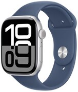 Smartwatch Apple Watch Series 10 GPS 46mm Aluminium srebrny z paskiem sport denin M/L MWWM3 Apple