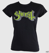 t-shirt damski Ghost - Kluczowe logo - Zielony Szary - ROCK OFF - GHOTEE02LSB ROCK OFF