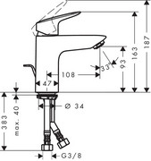 Bateria umywalkowa Hansgrohe 71100000 - zdjęcie 7