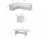 Laris Polska Zestaw mebli ogrodowych LILO brązowy