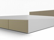 Laris Polska Łóżko tapicerowane RENO biało-beżowe