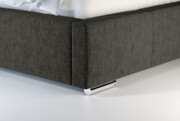 Laris Polska Łóżko tapicerowane ALMADA ciemnoszare monolith
