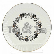 Talerz deserowy Czarne Kwiatki 15,5 cm Łomonosov 2067 ŁOMONOSOV
