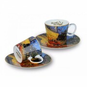 Zestaw dwóch filiżanek espresso Taras Kawiarni Nocą V. Van Gogh Carmani 830-0710 CARMANI