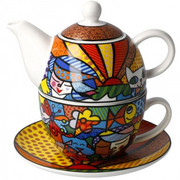 Tea for one Garden 350ml Romero Britto Goebel 66-452-71-1~ GOEBEL