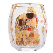 Szklany świecznik Pocałunek 13.5cm Gustaw Klimt Goebel 66-903-50-1 GOEBEL