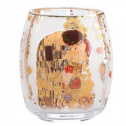 Szklany Świecznik Pocałunek 13.5cm Gustaw Klimt Goebel 66-903-50-1~ GOEBEL
