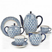 Serwis kawowy Siatka Kobaltowa I Łomonosov 3928Z ŁOMONOSOV