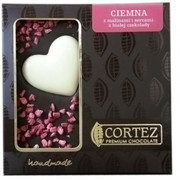 Czekolada ciemna z malinami z sercem z białej czekolady 100g Cortez 8814 CORTEZ