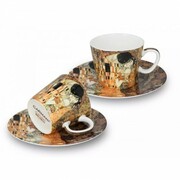 Zestaw dwóch filiżanek espresso Pocałunek Gustaw Klimt Carmani 532-0301 CARMANI