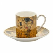 Zestaw 2 filiżanek espresso Pocałunek Gustaw Klimt 80ml English Collection 388-7008 ENGLISH COLLECTION