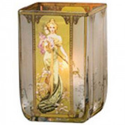 Świecznik Wiosna 1900 10cm Alphonse Mucha Goebel 66-928-51-6 GOEBEL