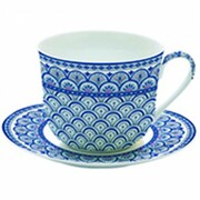 Filiżanka ze spodkiem Niebieskie Wzory 400ml Easy Life 880-8263