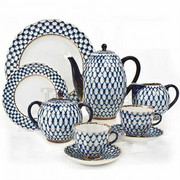 Serwis kawowy Siatka Kobaltowa II dla 6 osób Łomonosov 3928ST ŁOMONOSOV