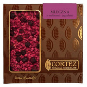 Czekolada mleczna malina z jagodą 85g Cortez 10796 CORTEZ