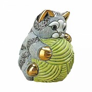 Figurka Pasiasty Kot z Motkiem Wełny 8cm De Rosa Rinconada 795-0393 DE ROSA RINCONADA