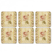 Podkładki Antique Roses Linen 10.5x10.5 cm Pimpernel 10263430e PIMPERNEL