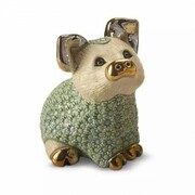 Figurka Prosiaczek Siedzący Zielony 5cm De Rosa Rinconada 795-0414BG DE ROSA RINCONADA
