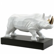 Figurka Rhinocéros Blanc-or 49 x 30 cm L\'Art d\'Objets Serengeti Goebel 30-800-17-1 GOEBEL