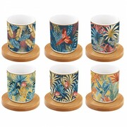 Zestaw czarek z podstawką akacjową kolorowe liście Easy Life 880-8668 NUOVA R2S