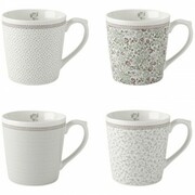 Zestaw 4 kubków Wild Clematis 320ml Laura Ashley W182932 LAURA ASHLEY