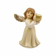 Figurka Anioł 8,5cm złota z sercem i kryształkiem Goebel 18059c~ GOEBEL