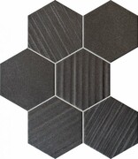 Tubądzin Mozaika Horizon hex black 28,9x22,1