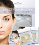 ZESTAW ODMŁADZAJĄCO ODŻYWCZA MASKA KOLAGENOWA Z DIAMENTAMI I DROBINKAMI SREBRA + 2 KOMPLETY PŁATKÓW ZE ZŁOTEM I DIAMENTAMI