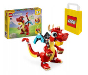 5702017584942 [Zestaw] LEGO CREATOR 31145 Czerwony smok + LEGO Torba papierowa mała 6315786 Lego